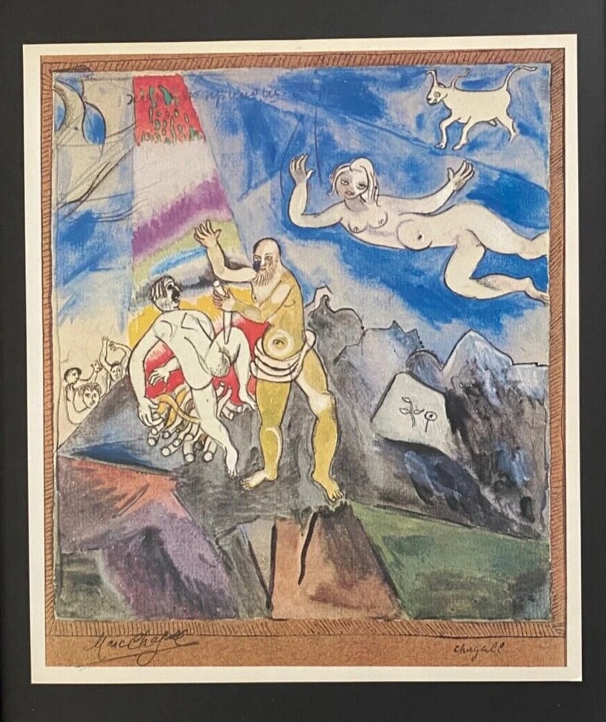 MARC CHAGALL | ORIGINAL VINTAGE 1975 PRINT | SIGNED | MOUNTED AND FRAMED - 2