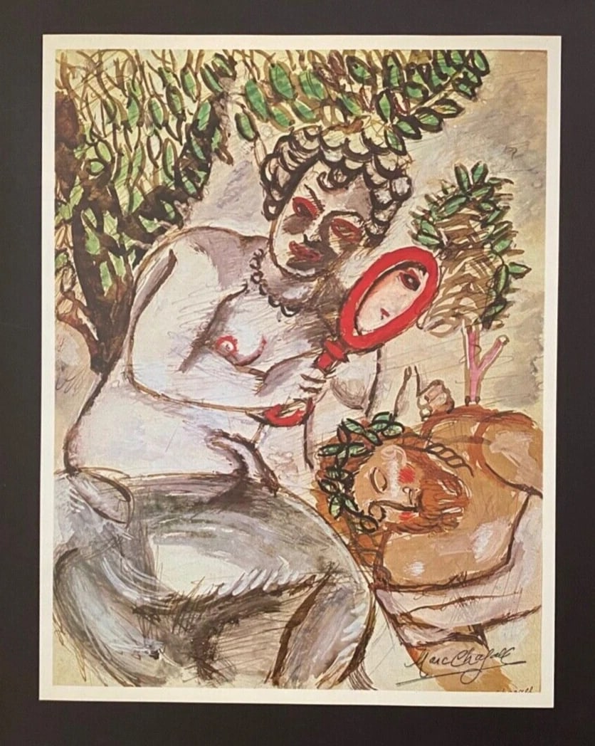 MARC CHAGALL | ORIGINAL VINTAGE 1975 PRINT | SIGNED | MOUNTED AND FRAMED - 2