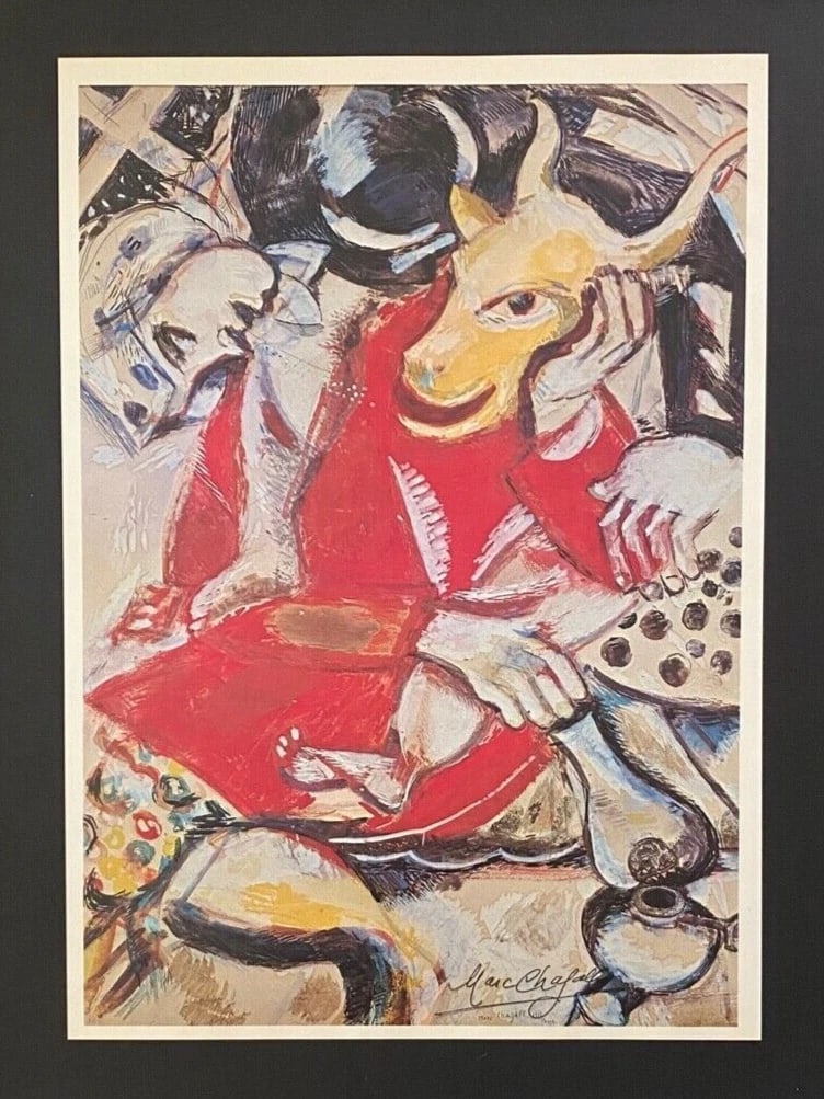 MARC CHAGALL | ORIGINAL VINTAGE 1975 PRINT | SIGNED | MOUNTED AND FRAMED - 2