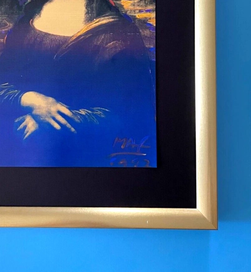 Peter Max | Angel Vintage Print Signed | Framed Large 16x12in. Gold Pop Art - 3