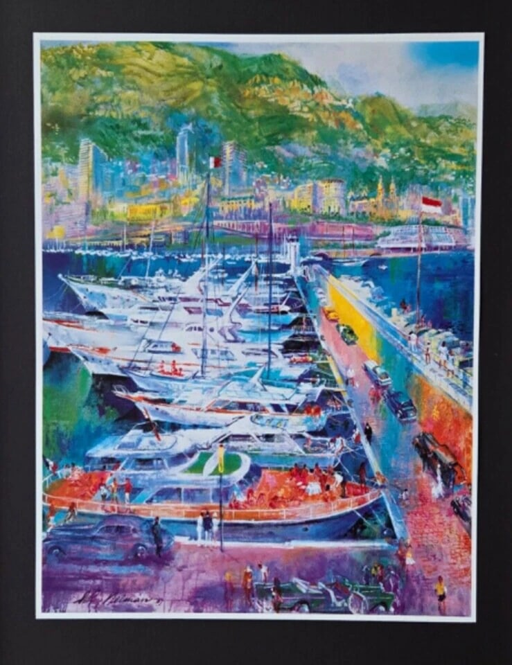 LeRoy Neiman LIFE IN MONACO Signed Pop Art Framed New 14x11 YACHTES MONTECARL0 - 2