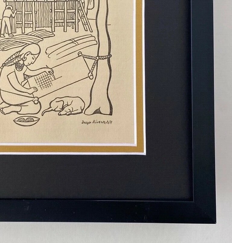 DIEGO RIVERA ORIGINAL 1938 SIGNED ON THE PLATE GRAVURE TO BE FRAMED AT 8X10 + - 2