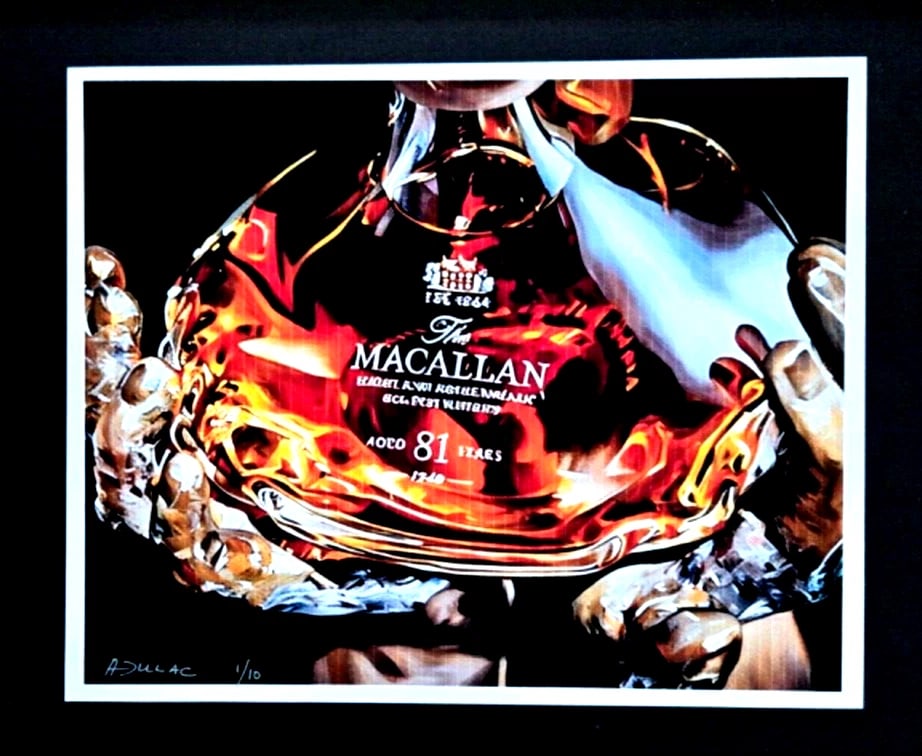 ALEXANDER DULAC | MACALLAN 81 YEARS Hand Signed Authentic Print Ed. of 10 COA - 2