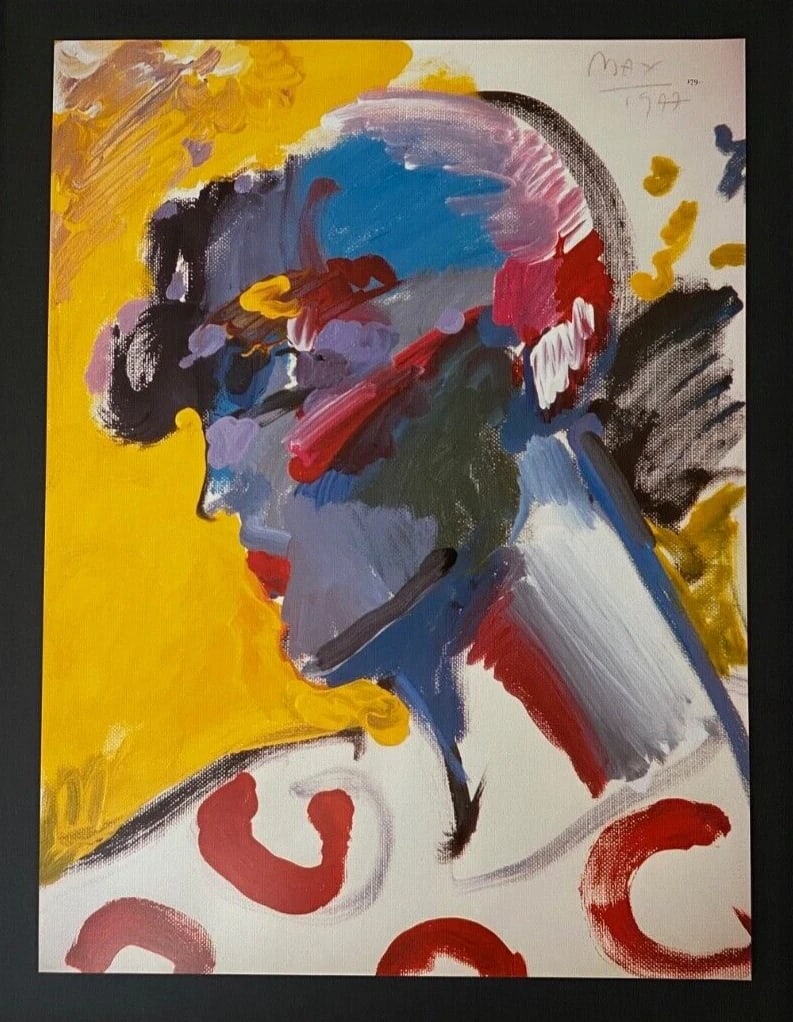 PETER MAX | COLORFUL 1990's VINTAGE SIGNED PRINT POP ART | NEW 14X11 IN. FRAME - 2