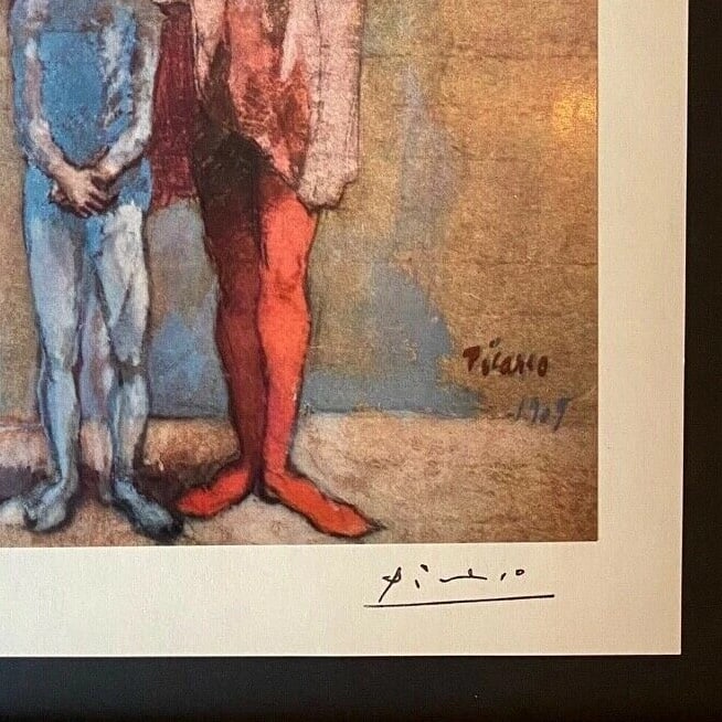 PABLO PICASSO+ ORIGINAL 1954 + SIGNED + HAND TIPPED COLOR PLATE Family - 2