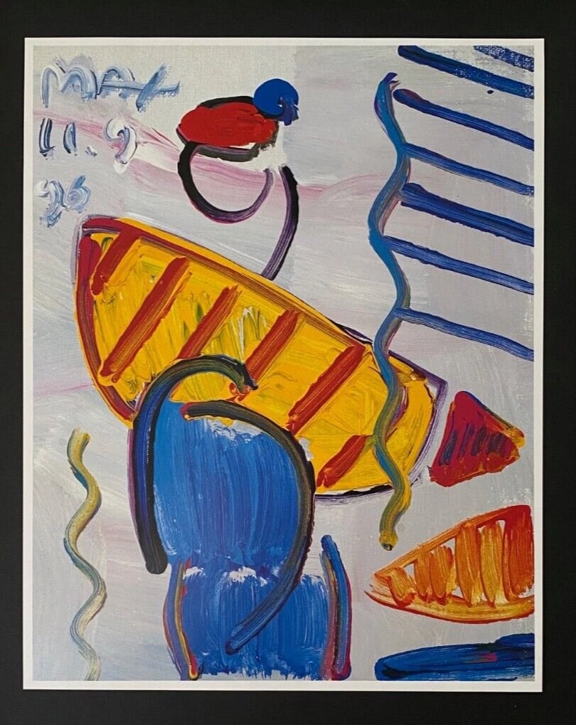 PETER MAX | AWESOME | 1990'S SIGNED PRINT | POP ART | NEW FRAME - 2