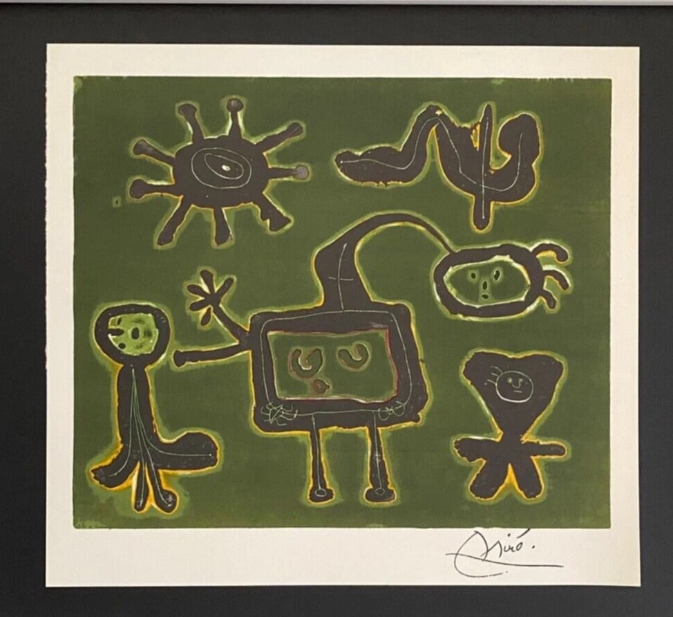 Joan Miro | Vintage 1958 Signed | Mounted & Framed Offset Lithograph - 2