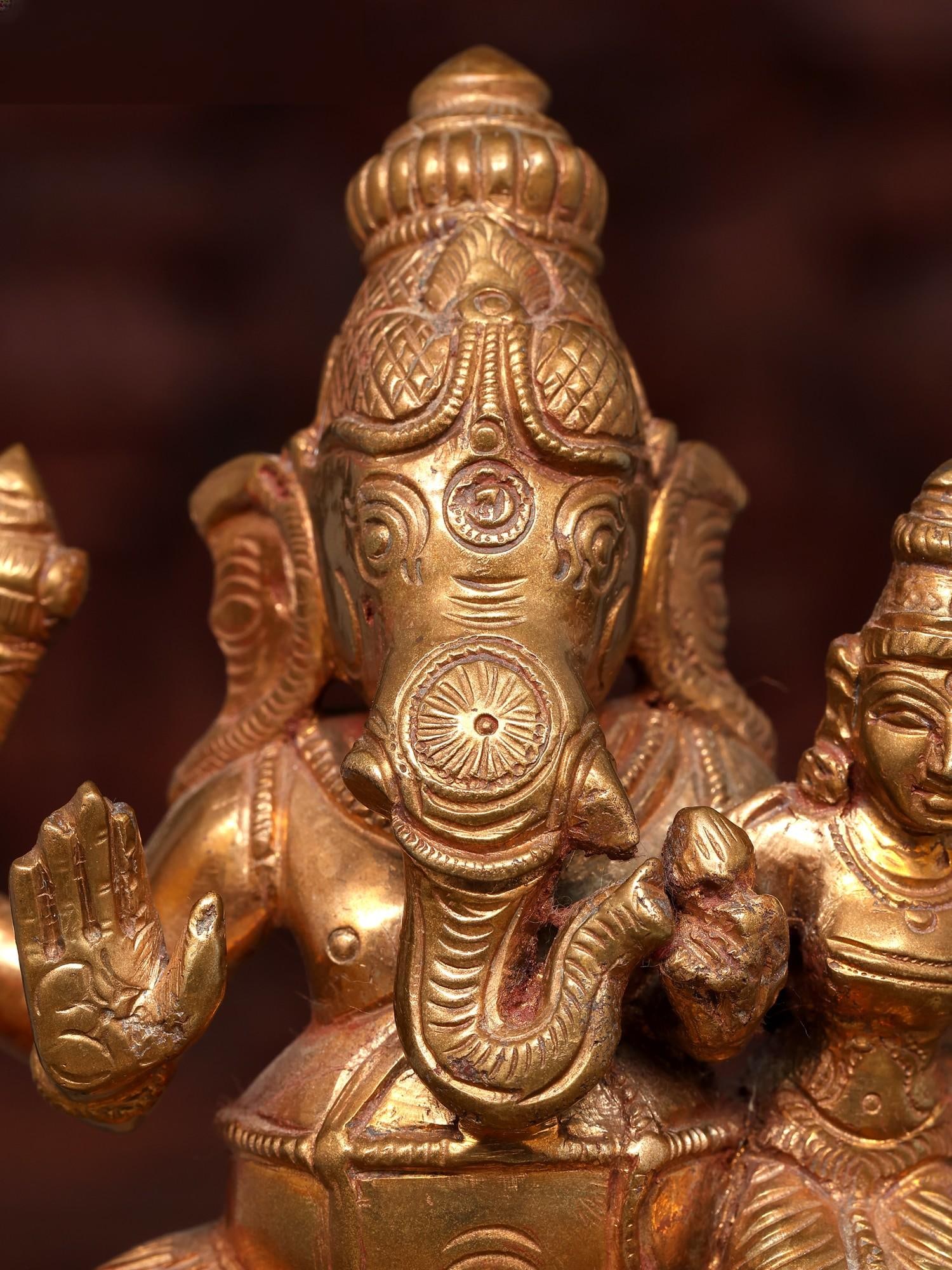 5" Small Siddhi Ganesha | Bronze Statue - 2