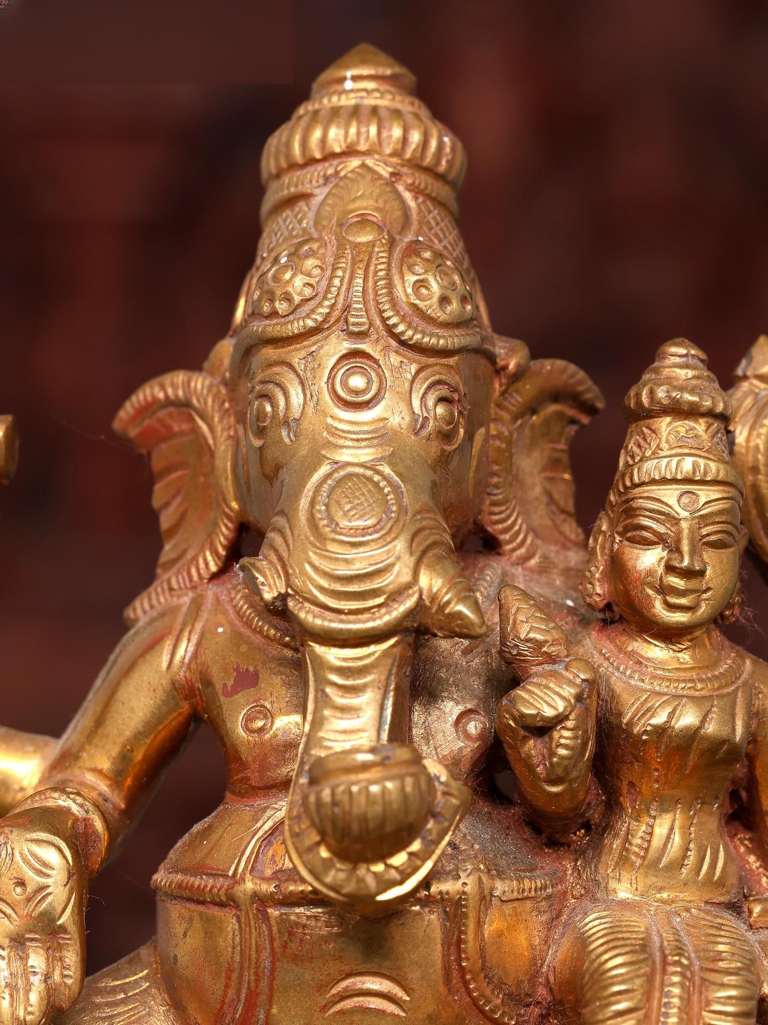 5" Small Siddhi Ganapati | Bronze Statue - 2