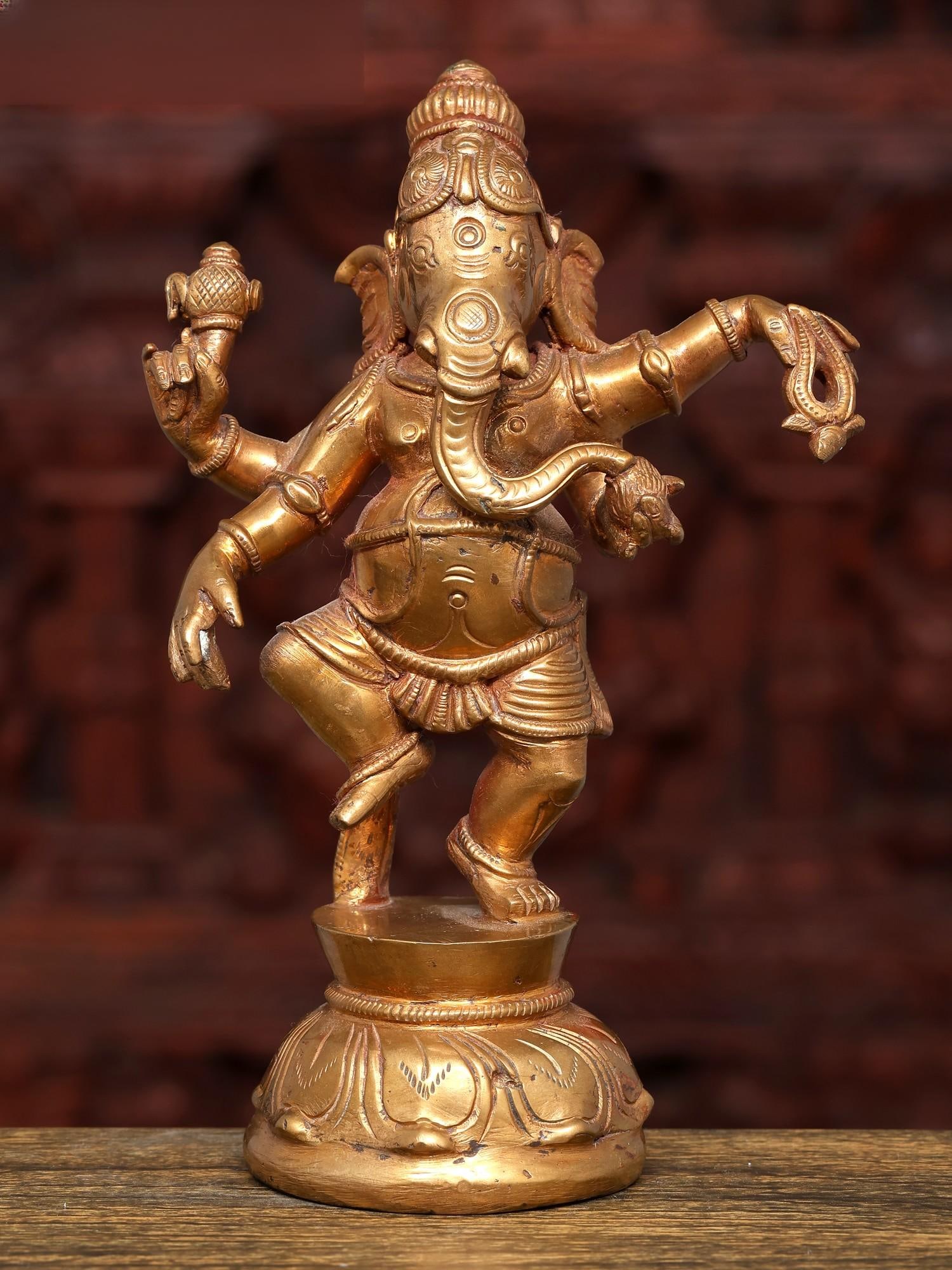 7" Small Four Armed Dancing Lord Ganesha | Auspicious Bronze Idol: Title: 7" Small Four Armed Dancing Lord Ganesha | Auspicious Bronze Idol Description: 7" Small Four Armed Dancing Lord Ganesha | Auspicious Bronze Idol Reserve: $284.40 Shipping: Domestic: Shipping ra