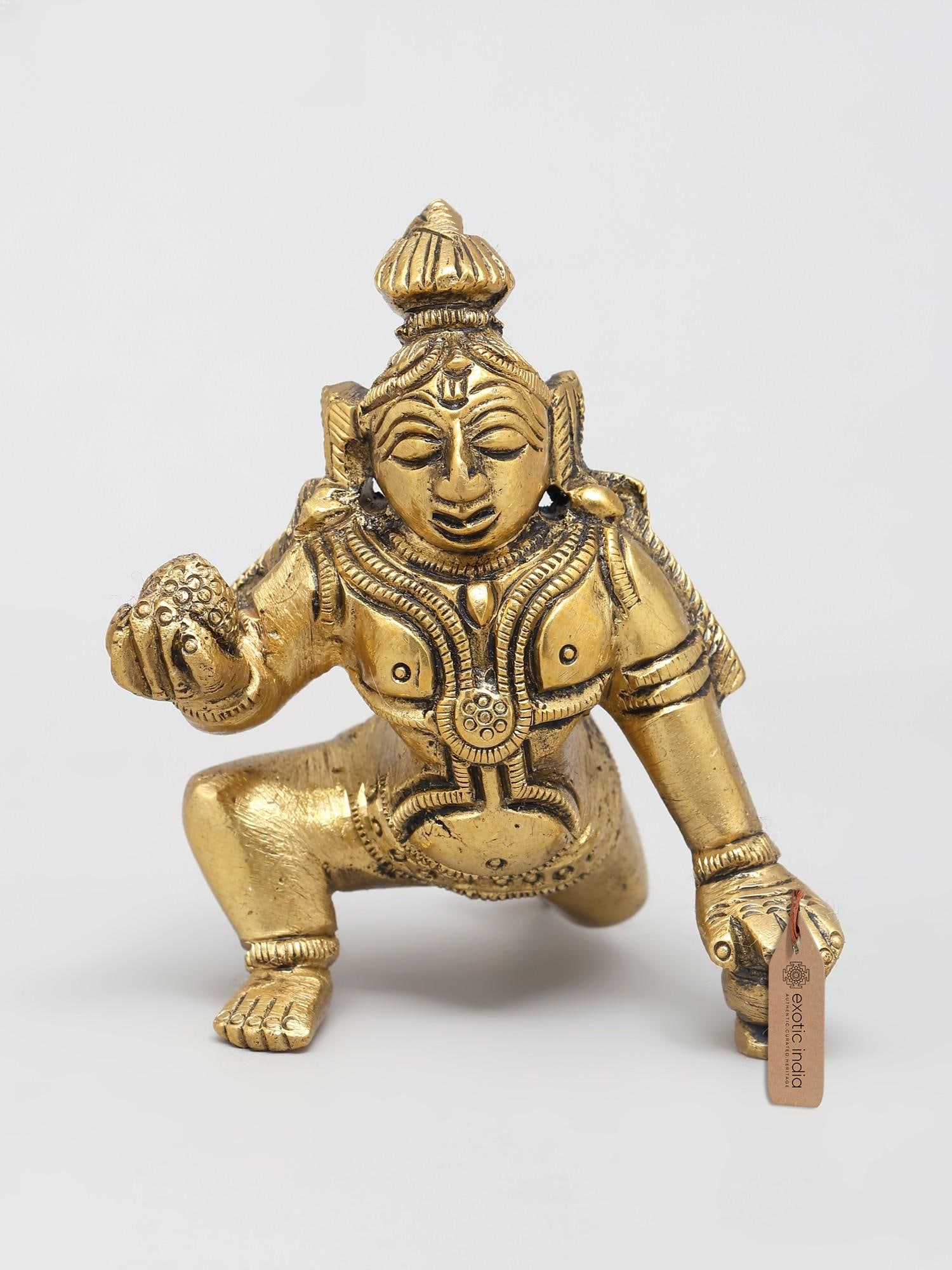 2" Little Krishna Holding Laddu in Hand | Brass Sculpture: Title: 2" Little Krishna Holding Laddu in Hand | Brass Sculpture Description: 2" Little Krishna Holding Laddu in Hand | Brass Sculpture Reserve: $36.00 Shipping: Domestic: Shipping rates are determine