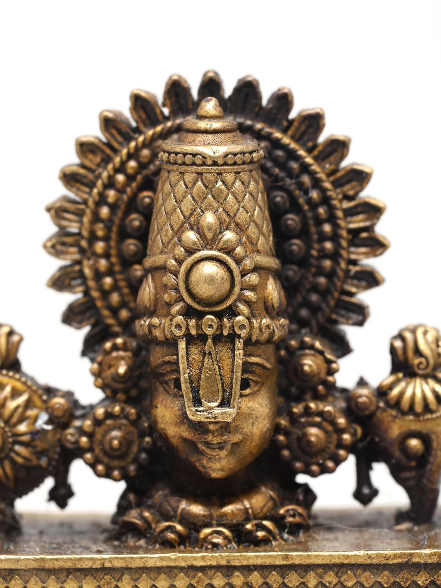 2" Small Superfine Tirupati Balaji Bust with Vaishnava Symbols | Ideal for Puja - 2