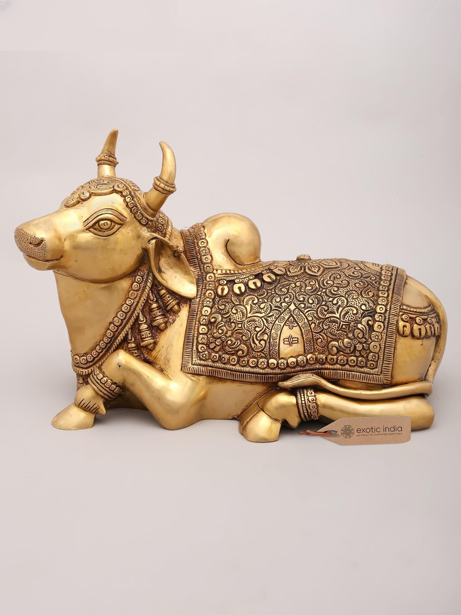 15" Nandi - Vehicle of Lord Shiva | Brass Statue: Title: 15" Nandi - Vehicle of Lord Shiva | Brass Statue Description: 15" Nandi - Vehicle of Lord Shiva | Brass Statue Reserve: $574.20 Shipping: Domestic: Shipping rates are determined by destination 