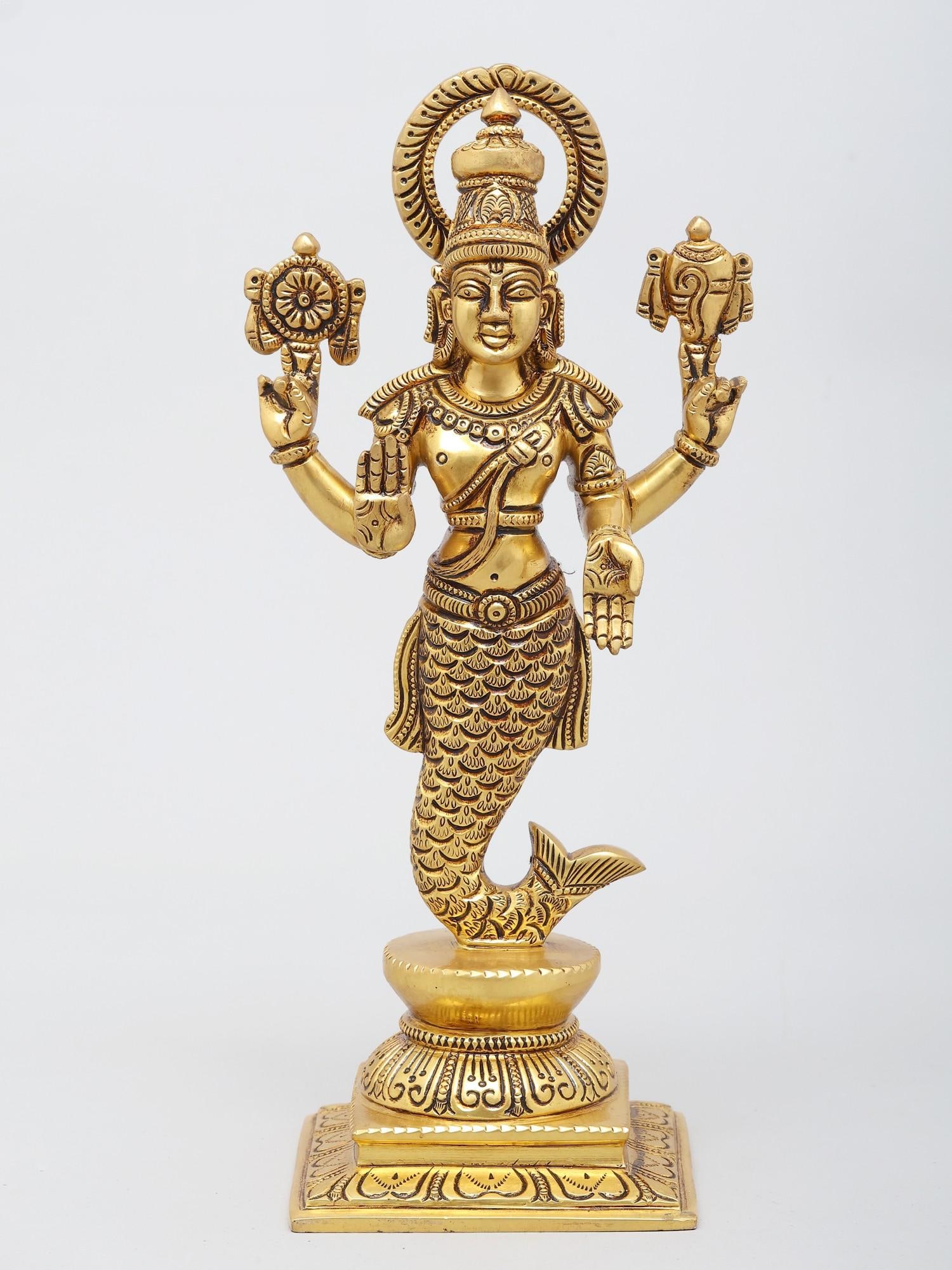 12" Dashavatara of Lord Vishnu | Set of Ten | Brass Statues - 2