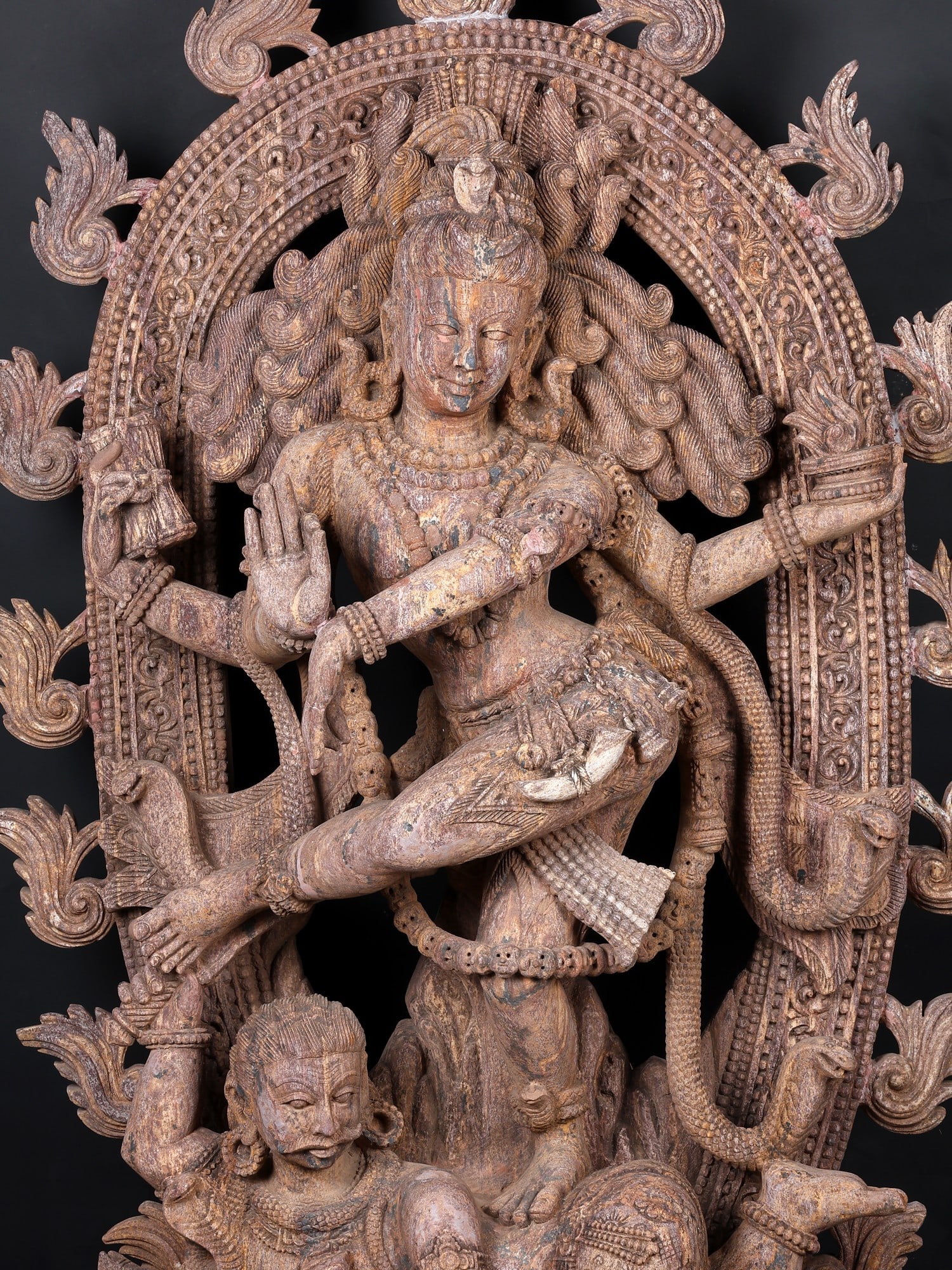 65" Large Nataraja (Dancing Lord Shiva) | Khondalite Stone Sculpture | Made In Orissa - 2