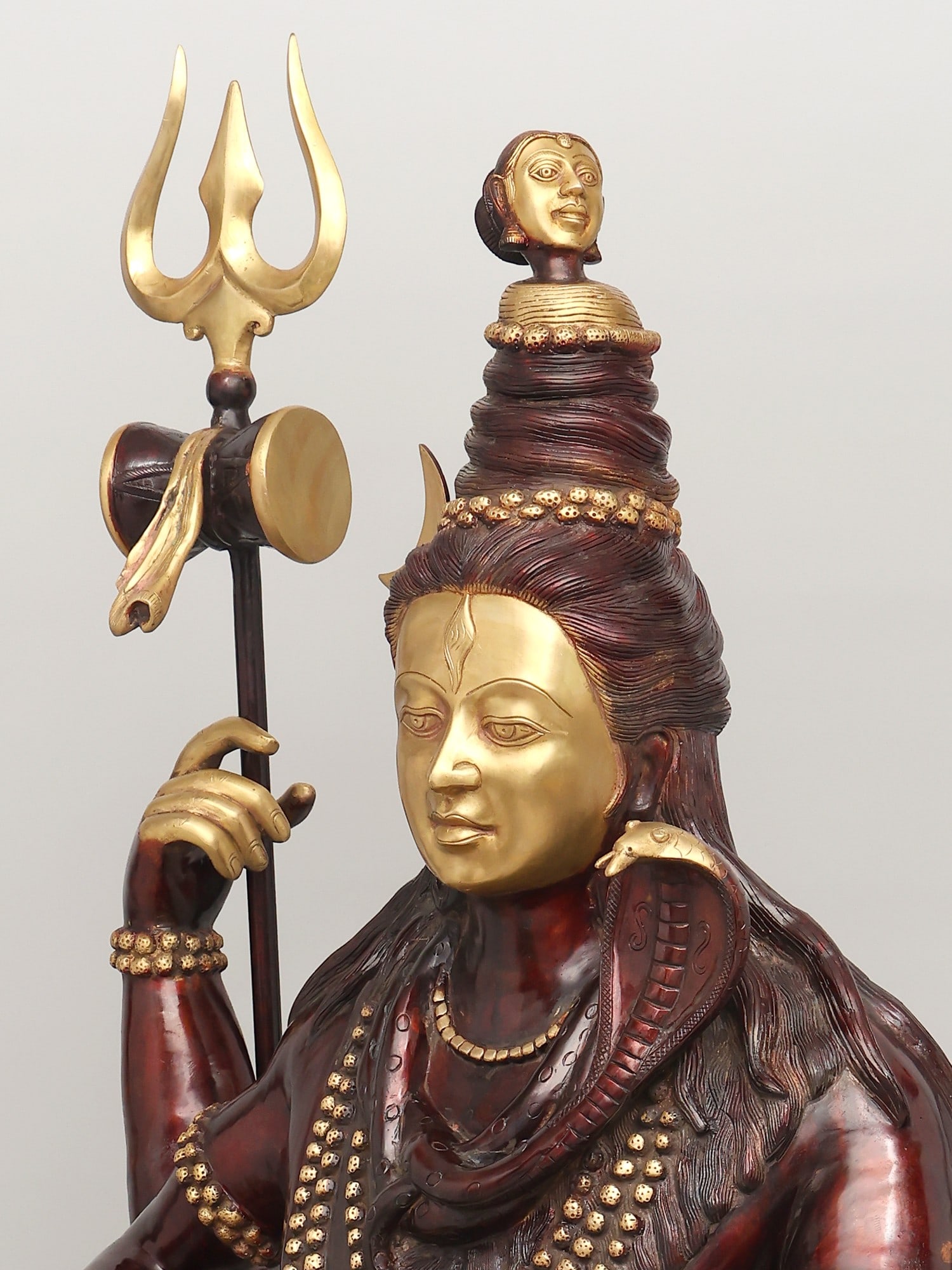 47" The Lord Shiva Sitting in Meditation Gesture | Brass Sculpture - 2