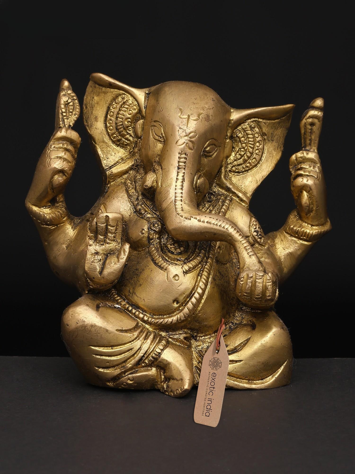 4" Small Divine Ganesha with Four Arms - The Remover of Obstacles | Brass Idol: Title: 4" Small Divine Ganesha with Four Arms - The Remover of Obstacles | Brass Idol Description: 4" Small Divine Ganesha with Four Arms - The Remover of Obstacles | Brass Idol Reserve: $41.40 Shippi