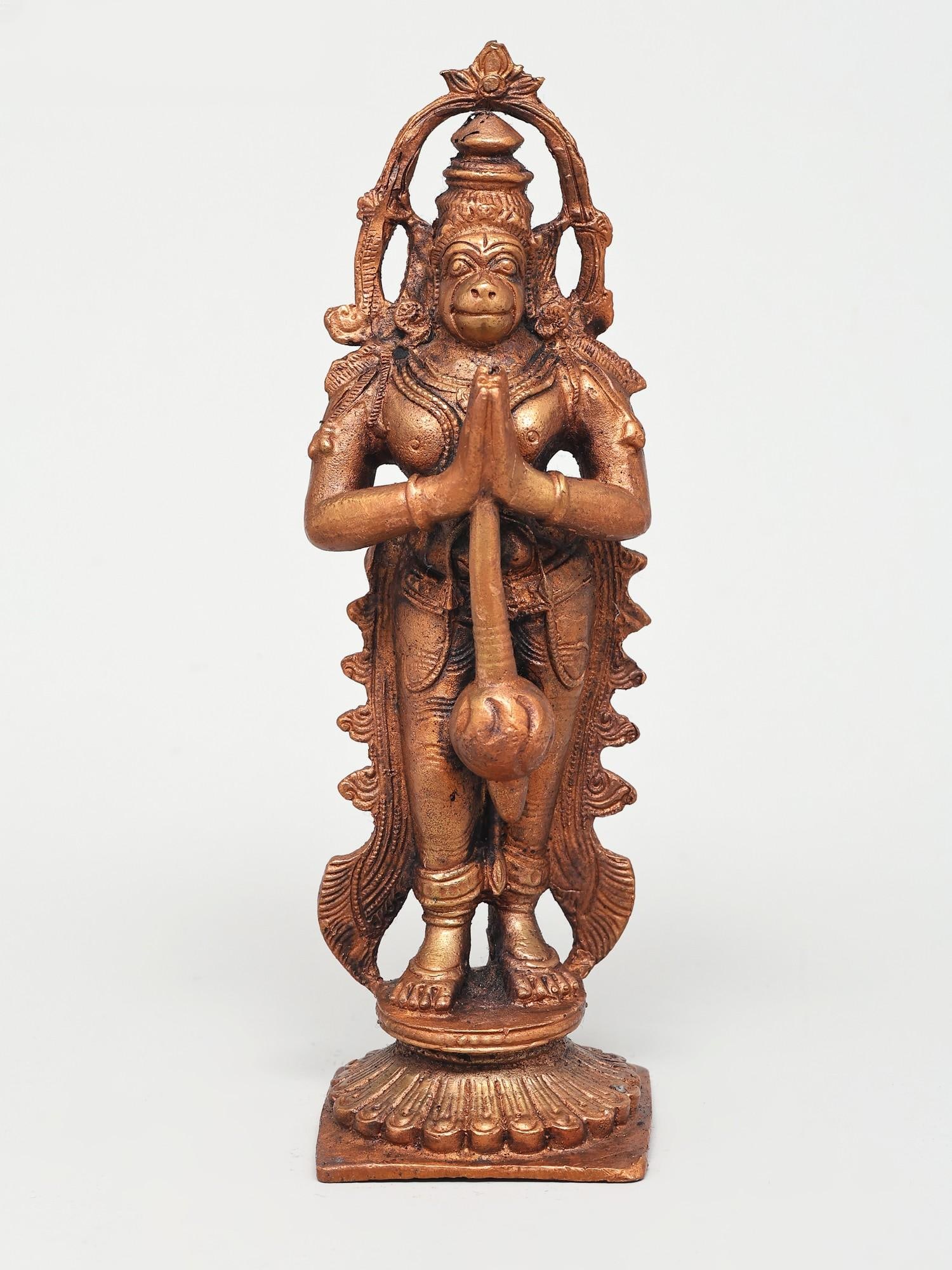 6" Standing Lord Hanuman in Namaskar Mudra | Small Size Copper Statue: Title: 6" Standing Lord Hanuman in Namaskar Mudra | Small Size Copper Statue Description: 6" Standing Lord Hanuman in Namaskar Mudra | Small Size Copper Statue Reserve: $108.90 Shipping: Domestic: Shi