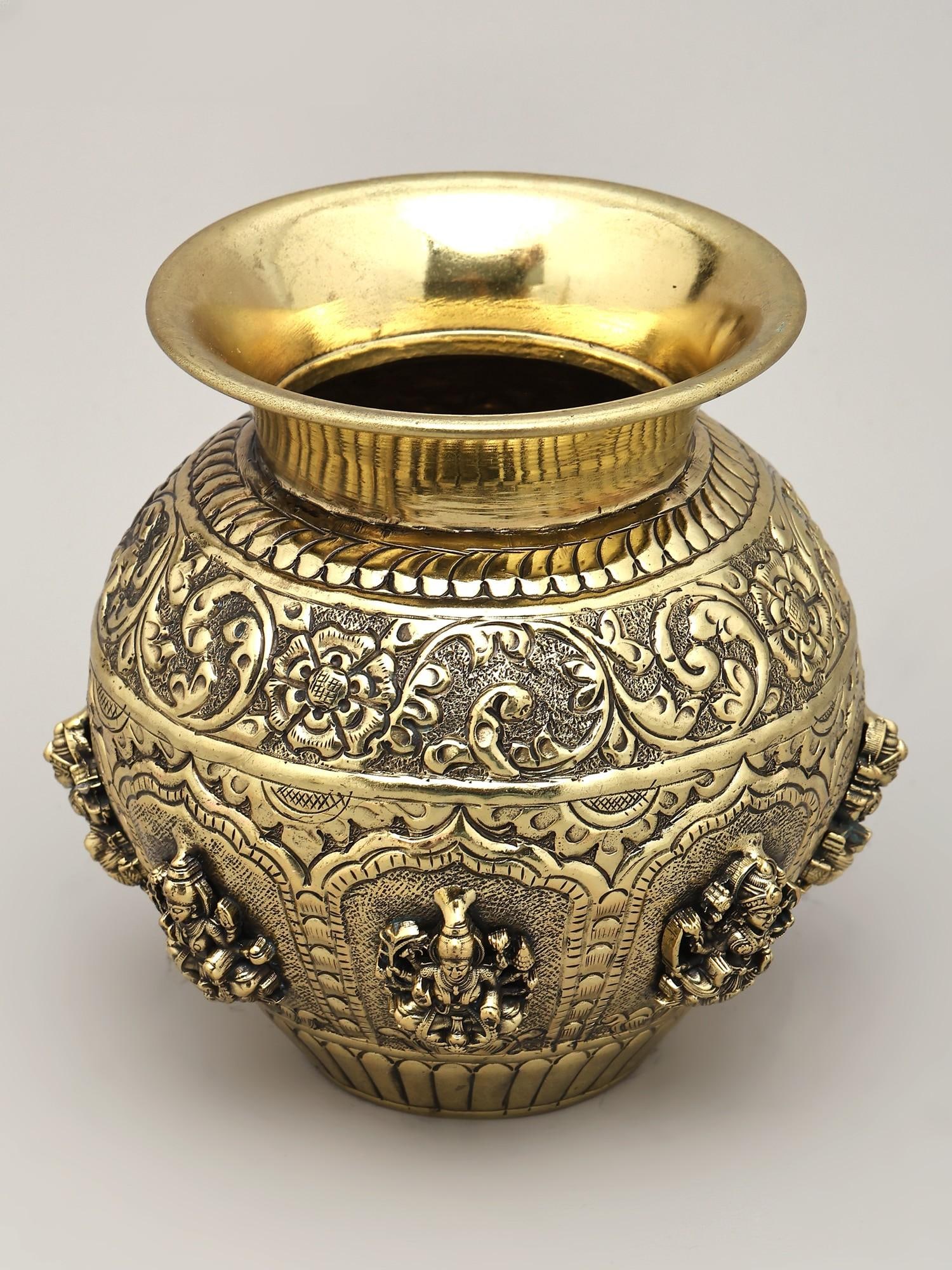 Brass Superfine Ashtalakshmi Kalash - 2