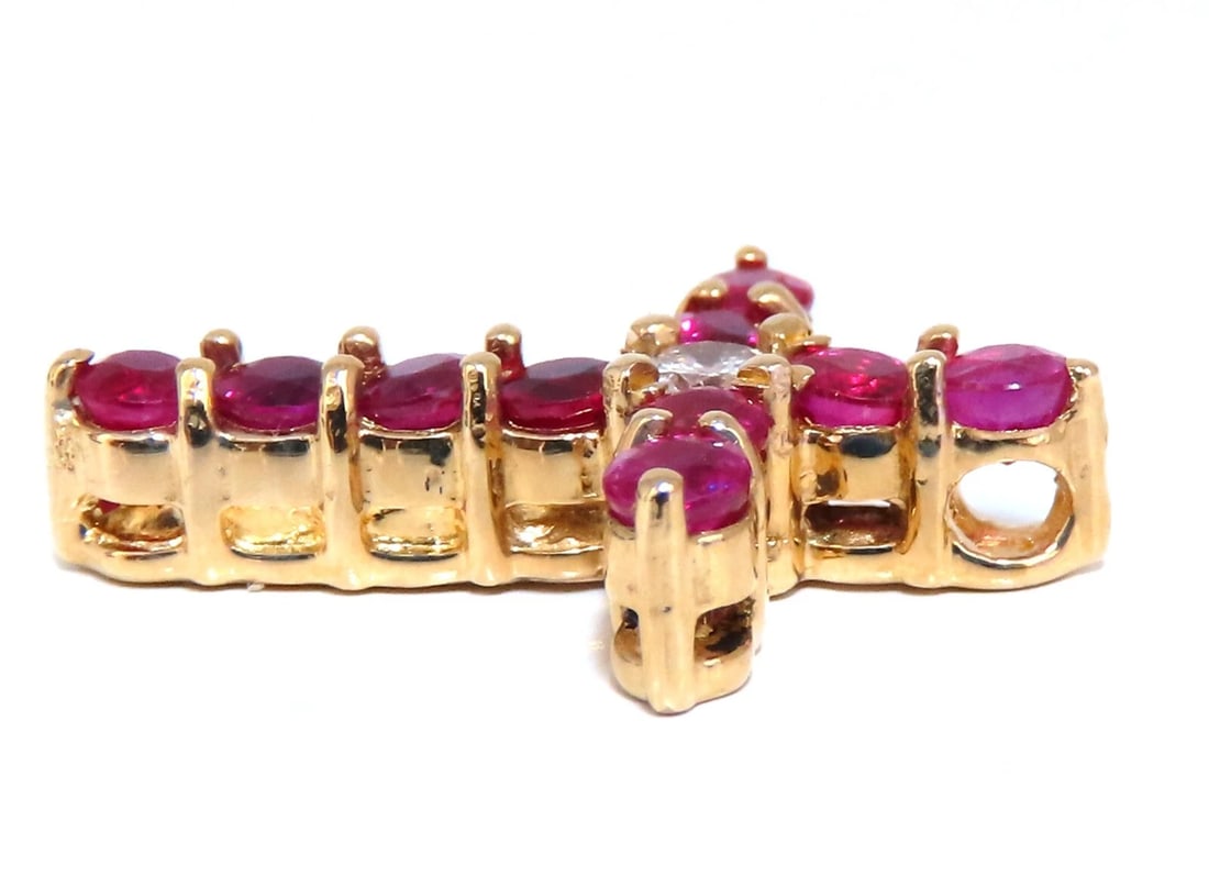 1.60ct Natural Ruby Cross Pendant 14kt ** - 3