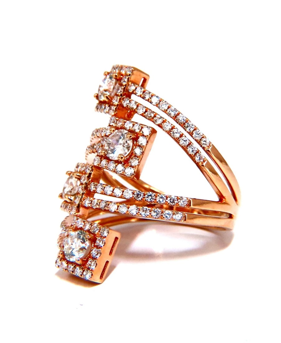2.20ct Natural Diamonds Cluster Wrap Ring 18kt gold** - 3
