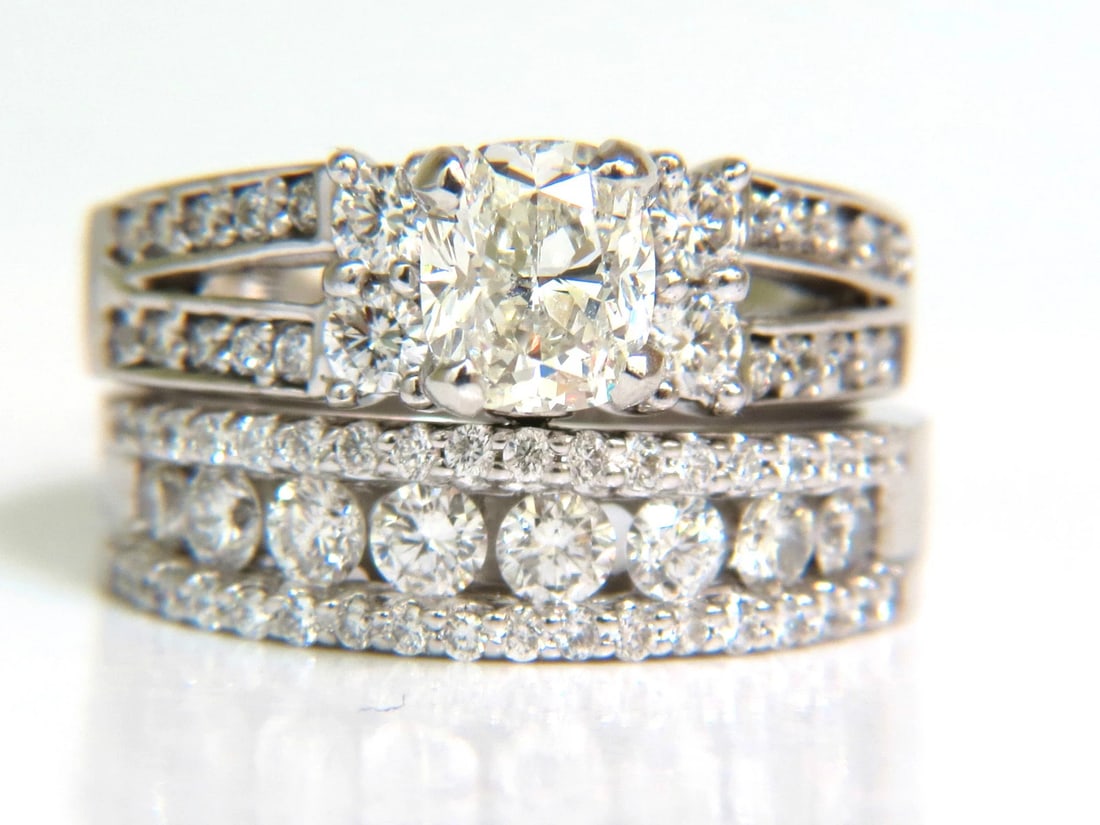 GIA CERTIFIED 1.02CT CUSHION BRILLIANT DIAMOND RING & MATCHING BAND SUITE 14KT*v - 3