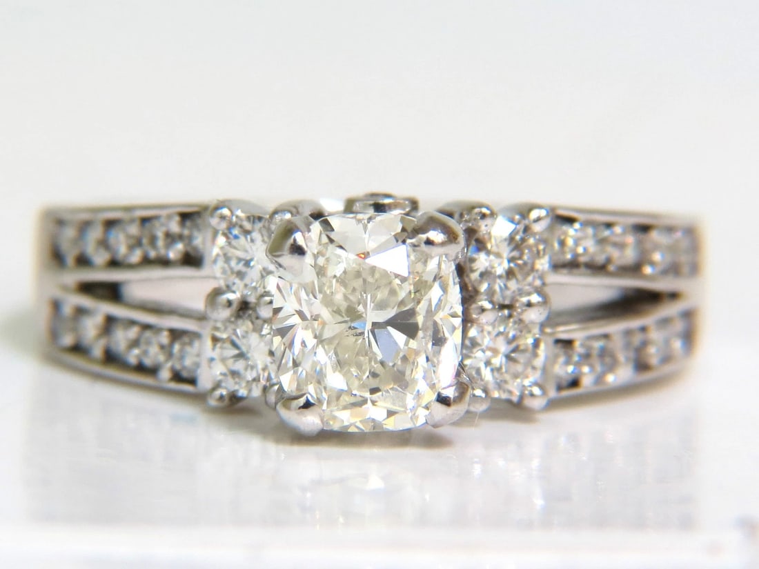 GIA CERTIFIED 1.02CT CUSHION BRILLIANT DIAMOND RING & MATCHING BAND SUITE 14KT*v - 4