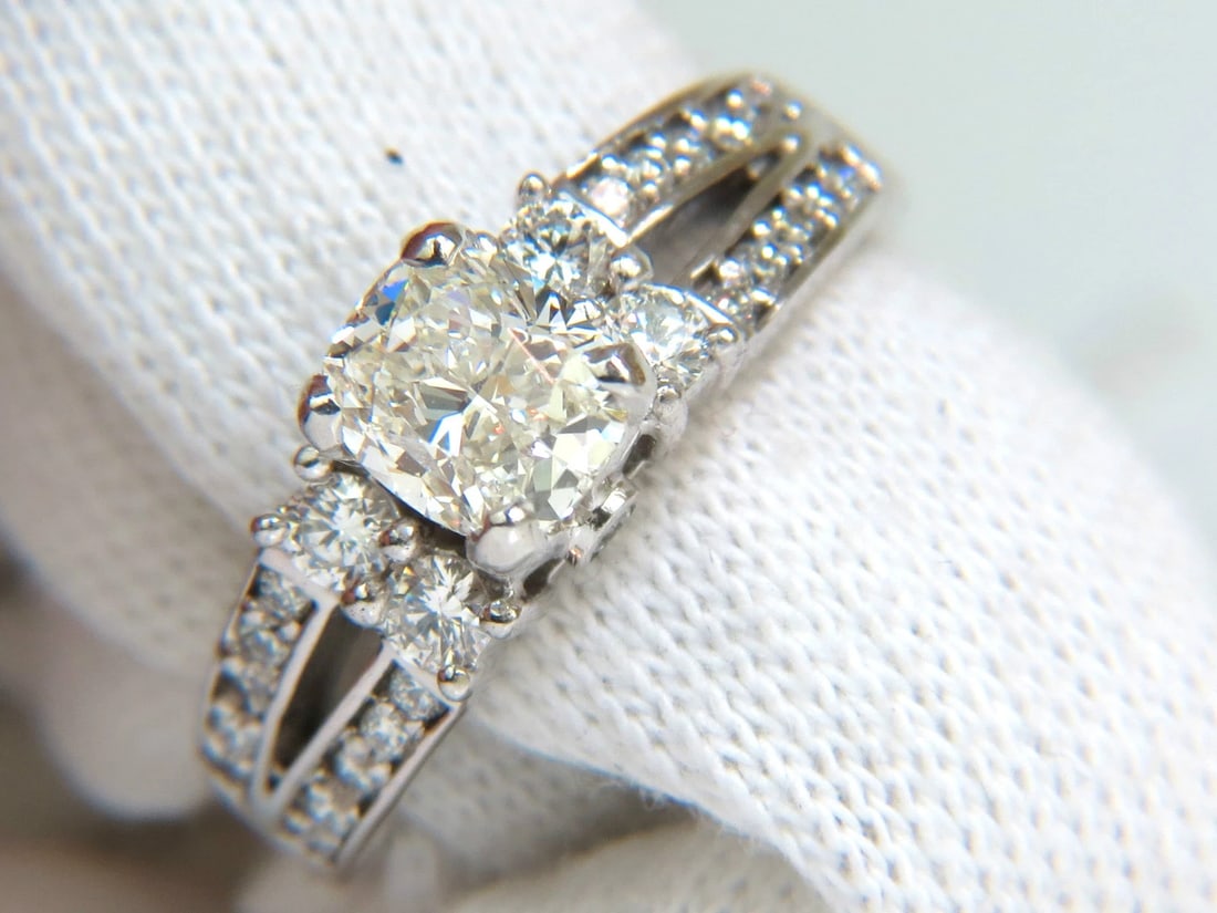 GIA CERTIFIED 1.02CT CUSHION BRILLIANT DIAMOND RING & MATCHING BAND SUITE 14KT*v - 5