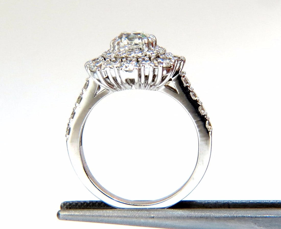 GIA Certified 1.70ct Cushion Cut natural diamond ring E/VS 14kt Cluster *v - 7