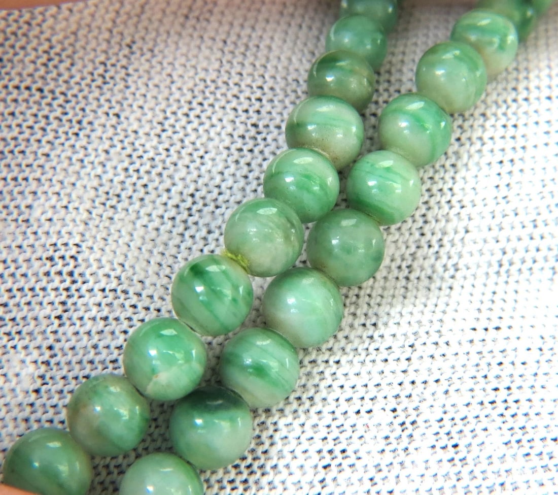 290ct GIA Certified 10.20mm NATURAL GREEN JADE BEAD NECKLACE** - 5
