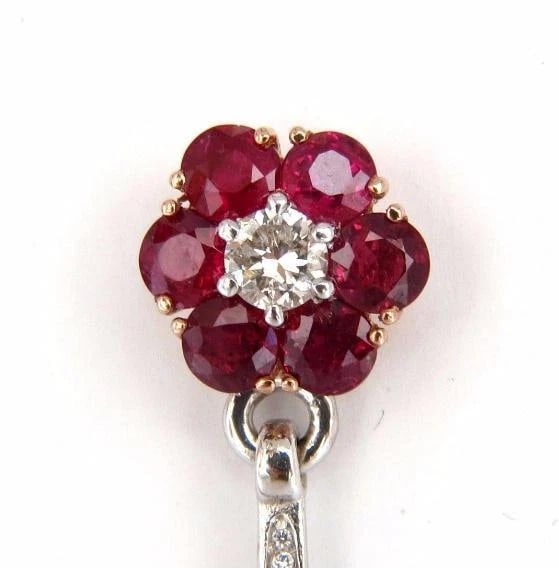 GIA Certified 35.27ct Natural Ruby Diamonds Dangle earrings 18kt Premier 12353** - 8
