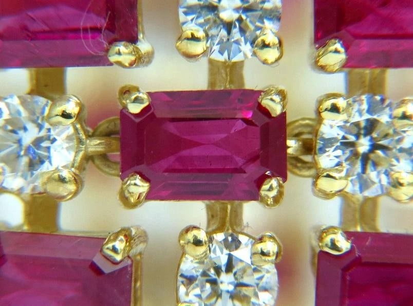 GIA Certified Natural Ruby Diamond Cuff Bracelet 18kt Important 12337** - 3