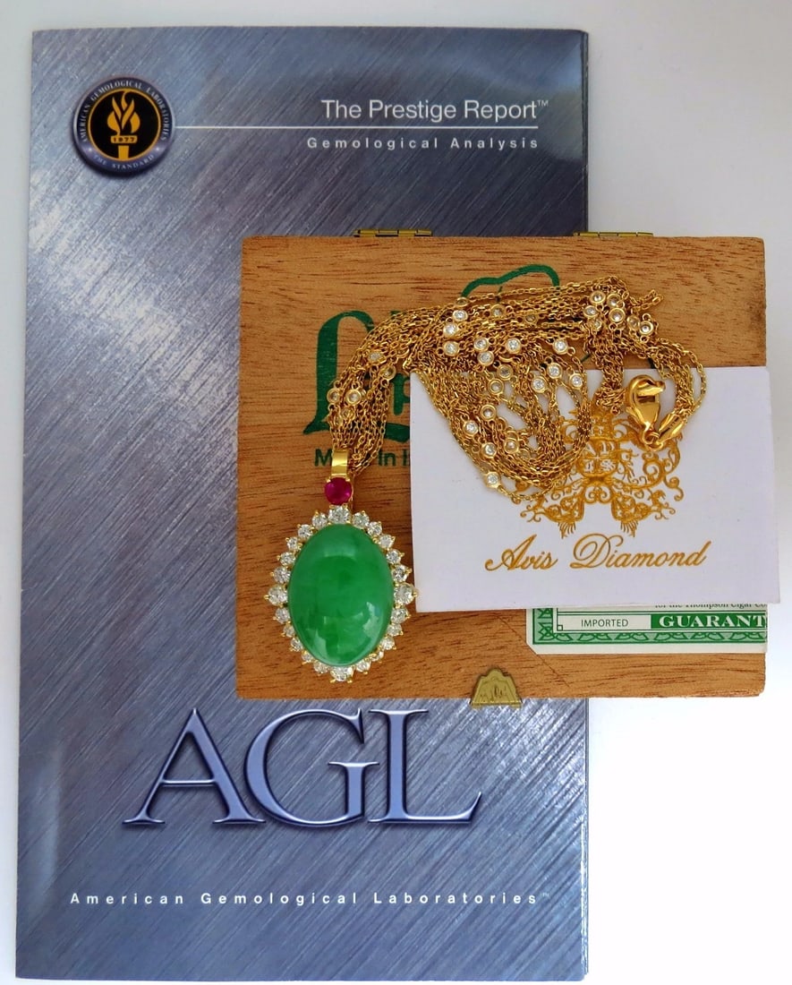 AGL Certified 48.62ct Natural Jade diamond necklace** - 9