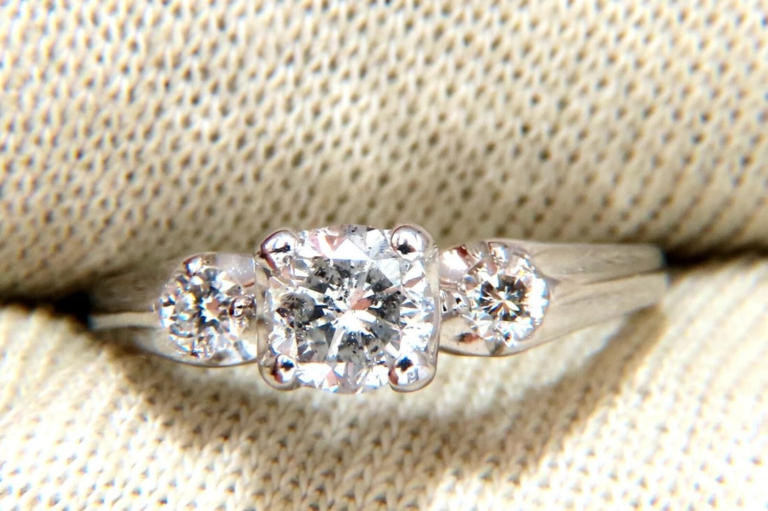 .68ct Natural Diamond Solitaire Ring + Band 14kt Set *v - 3