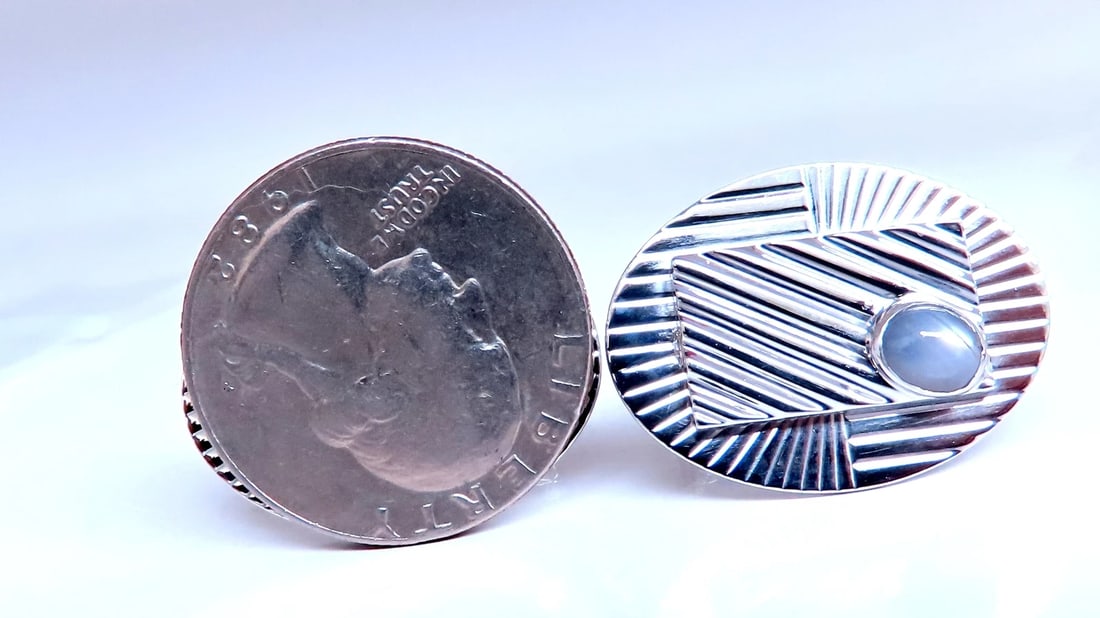 2ct Natural Sapphire Art Deco Cufflinks 14kt 12478** - 3