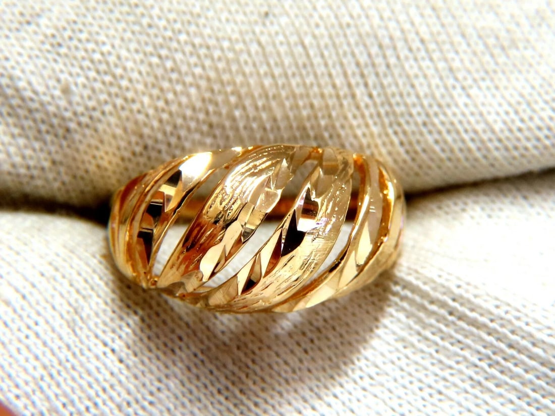 Dome Staggered 14kt Ring *v - 4
