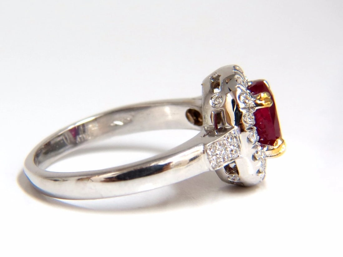 GIA Certified 1.63ct Burma Natural Ruby Diamond Ring 18kt Vivid Red *v - 5