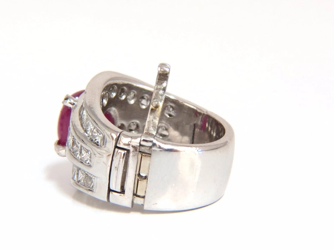 GIA 6.32ct Natural No Heat Star Ruby Diamond Ring Platinum Knuckle Buckle *v - 6