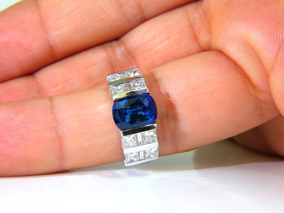 GIA 5.87CT NATURAL BRIGHT FINE GEM SAPPHIRE DIAMOND RING 14kt *v - 9