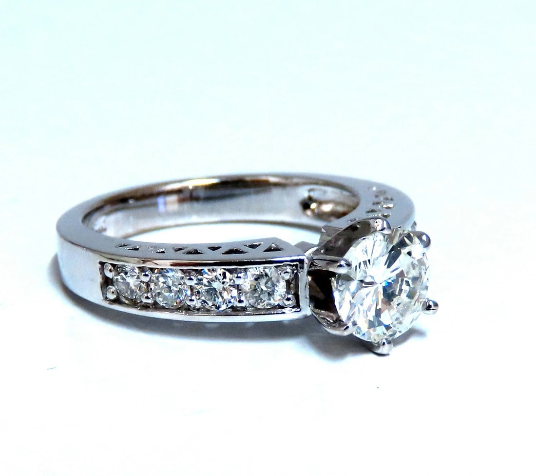 GIA certified natural 1.01ct Round Diamond Ring & Band 14kt *v - 3
