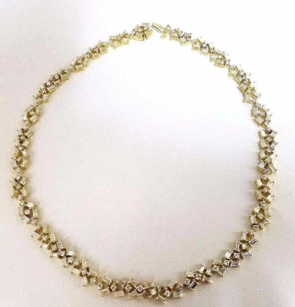15.00 Carat Diamonds Baguette & Rounds Eternity Riviera Necklace 18kt Ref 12328* - 4