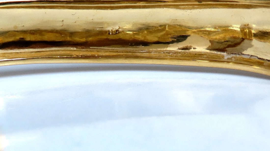 Natural Diamonds Carved Mother of Pearl Bangle Bracelet 18kt** - 6
