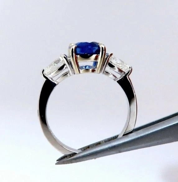 GIA Certified 2.94ct Natural No Heat Blue Sapphire Diamonds Ring 14kt #12347 *v - 3