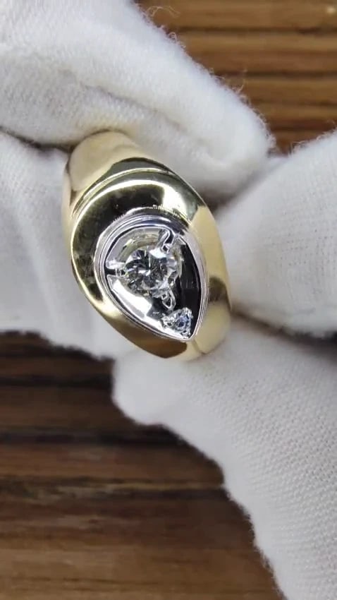 .20ct Natural Round Diamond Ring 14kt Unisex *v - 2