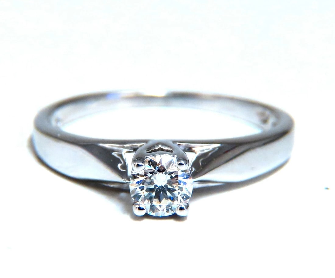 .35ct Natural Round Diamond Engagement Ring 14kt White Gold Traditional Prime *v: Traditional Engagement ring. .35ct. round natural diamond 3.8mm diameter. G-color Vs2 clarity. 14kt white gold 2.1 grams. current ring size: 4.75 We may resize, please inquire. Free Insured overnight 