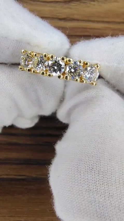 1.82CT NATURAL DIAMONDS BAND RING WITH PAVE ON SHOULDERS RAISED 14K *v - 2
