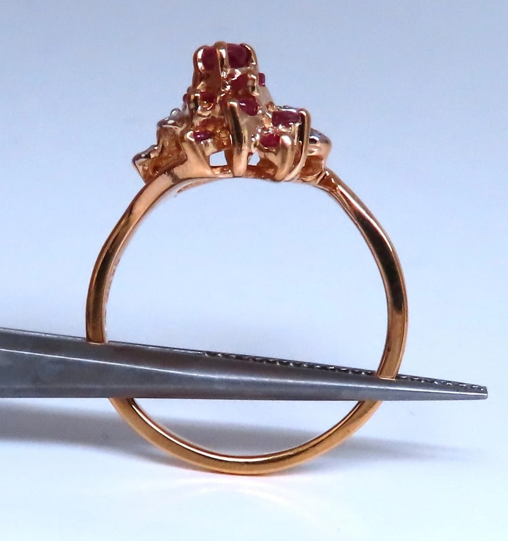 .50ct Natural Ruby Diamond Cluster Cocktail Ring 14kt Gold 67121 *v - 8
