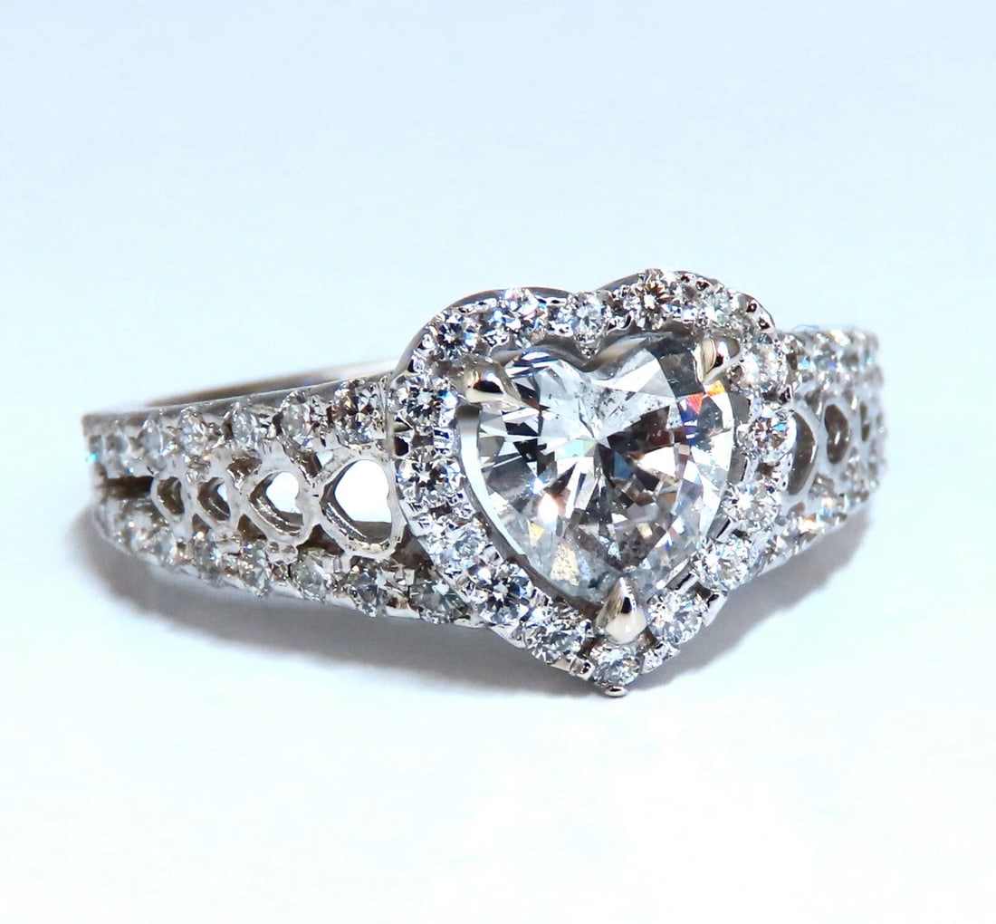 GIA Certified 1.27ct Heart Shape Natural Diamond Cluster Ring 14kt *v - 2