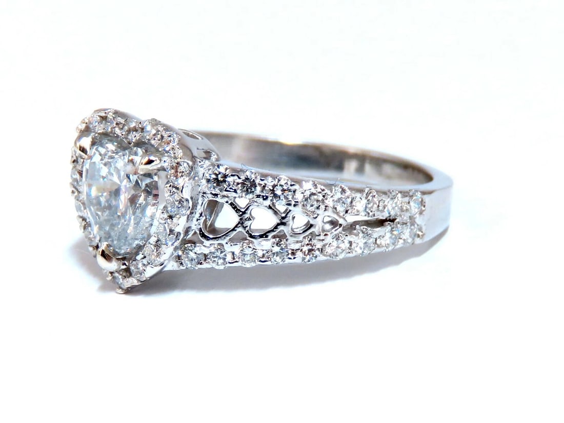 GIA Certified 1.27ct Heart Shape Natural Diamond Cluster Ring 14kt *v - 3