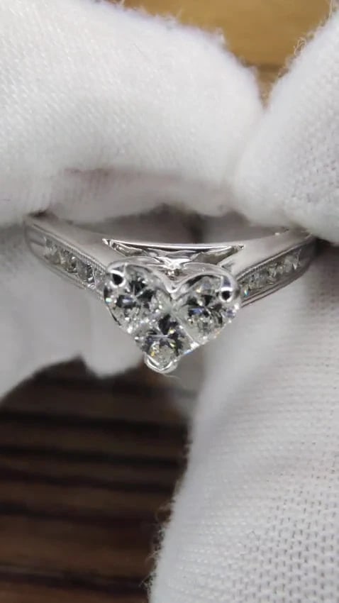 .60ct Natural Diamonds Princess & Round Raised Cluster Ring 14kt *v - 2